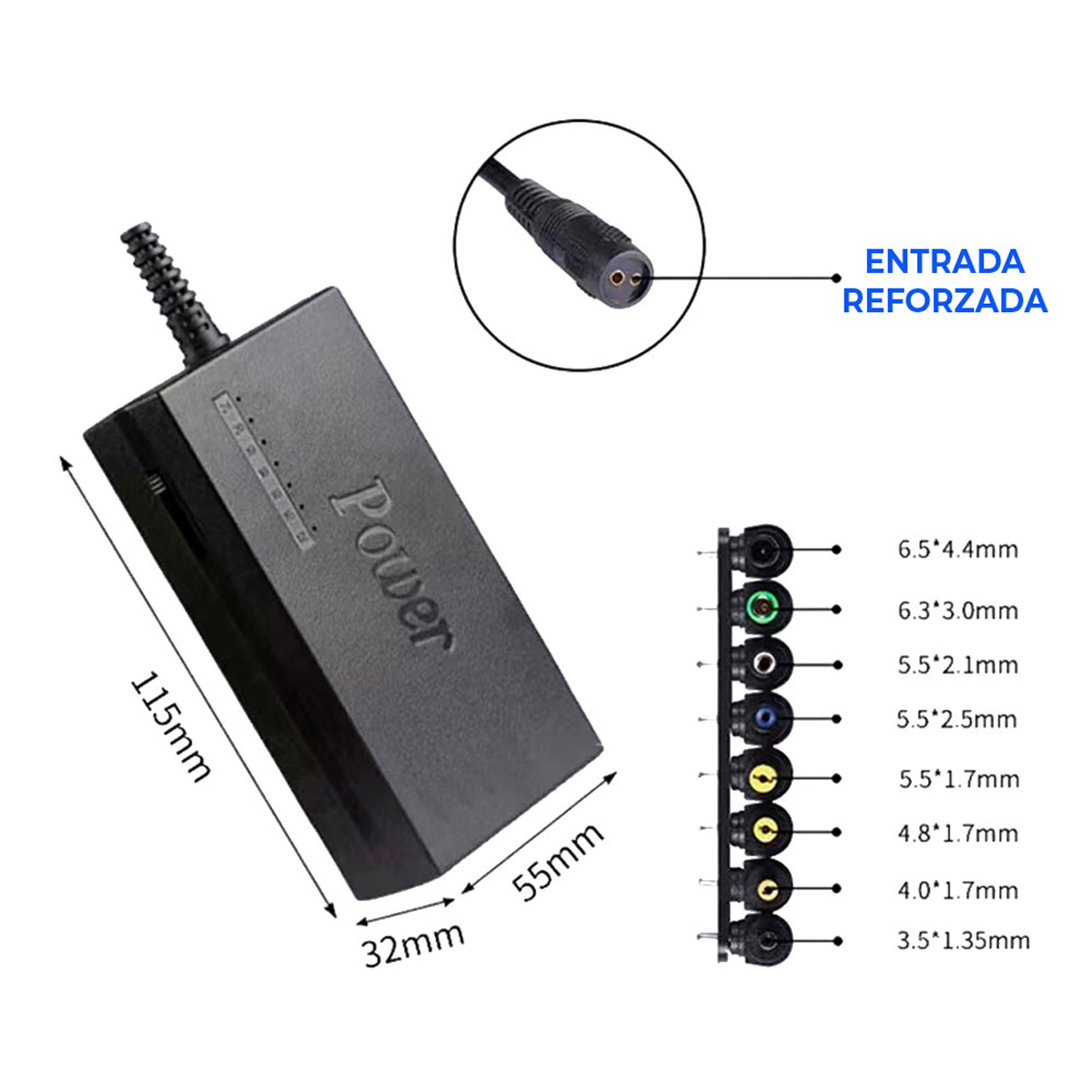 Cargador Universal Laptop Voltaje Variable 8 Puntas 12 - 24v