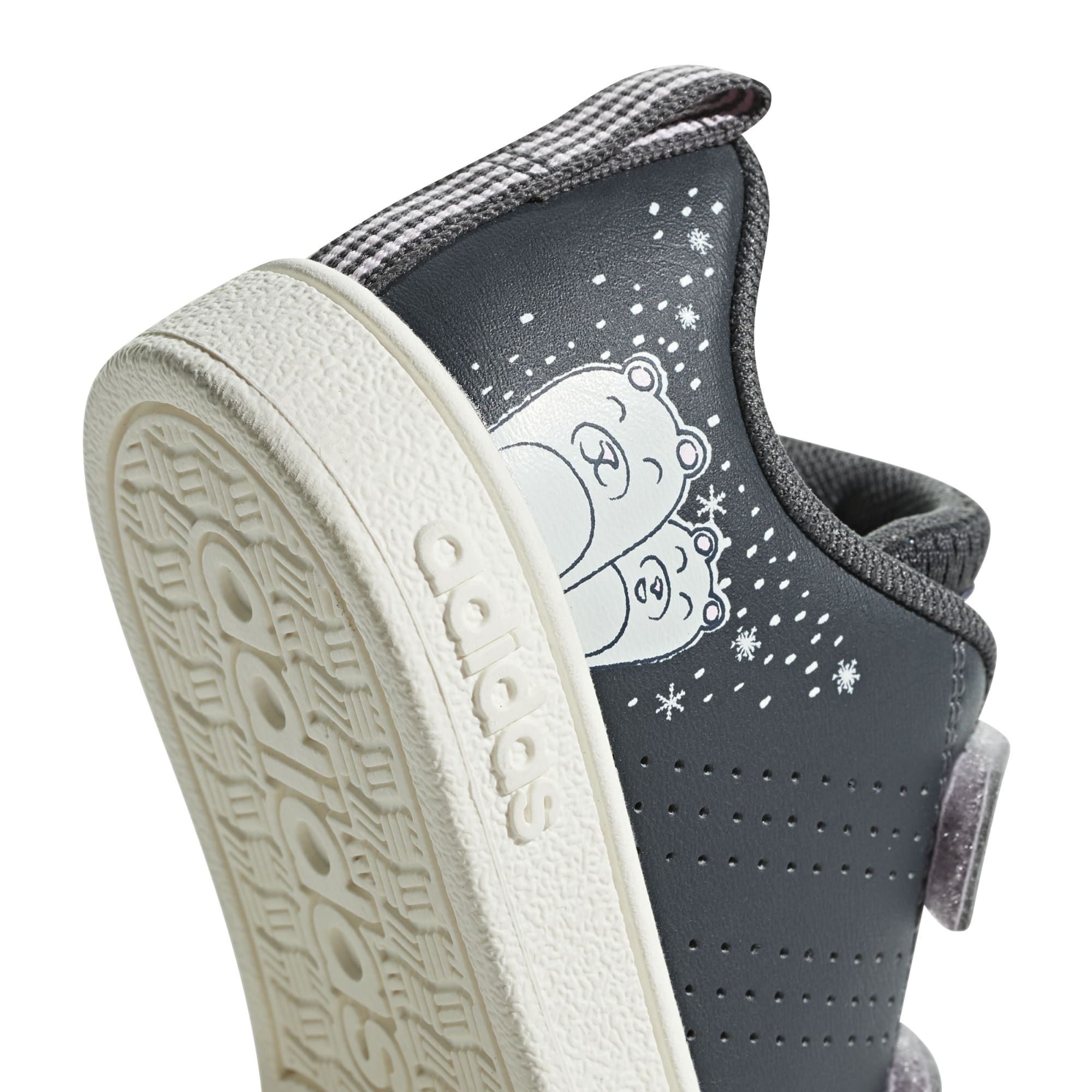 adidas Advantage Kids Gris Tenis Deportivo Infantil Velcro