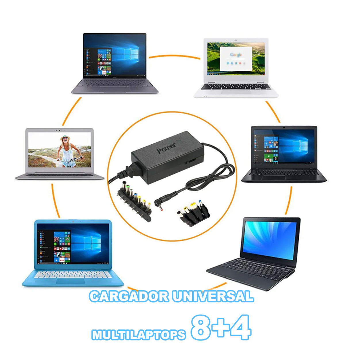 Cargador Universal De Laptops 12 Conectores 1224v 96w