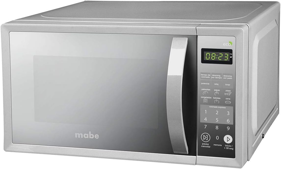 Mabe Horno de Microondas, 0.7 Pies Cúbicos (20 L), 120V, Color Plateado - Modelo HMM70SEJ