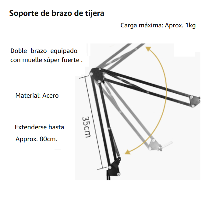 Micrófono Condensador con Brazo Flexible para Grabación.