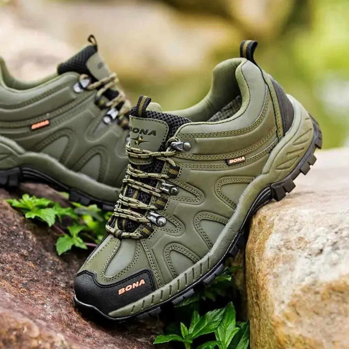 Zapatos senderismo verde deporte clásico hombre zapatillas cordones correr aire libre camping