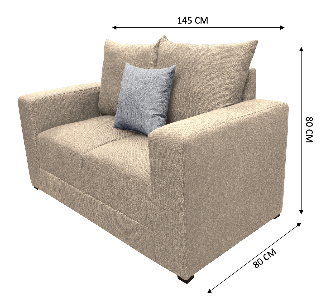 Sala Modular 3-2-1 El Bazar Store Miami Beige, Sofa, Love seat y sillon