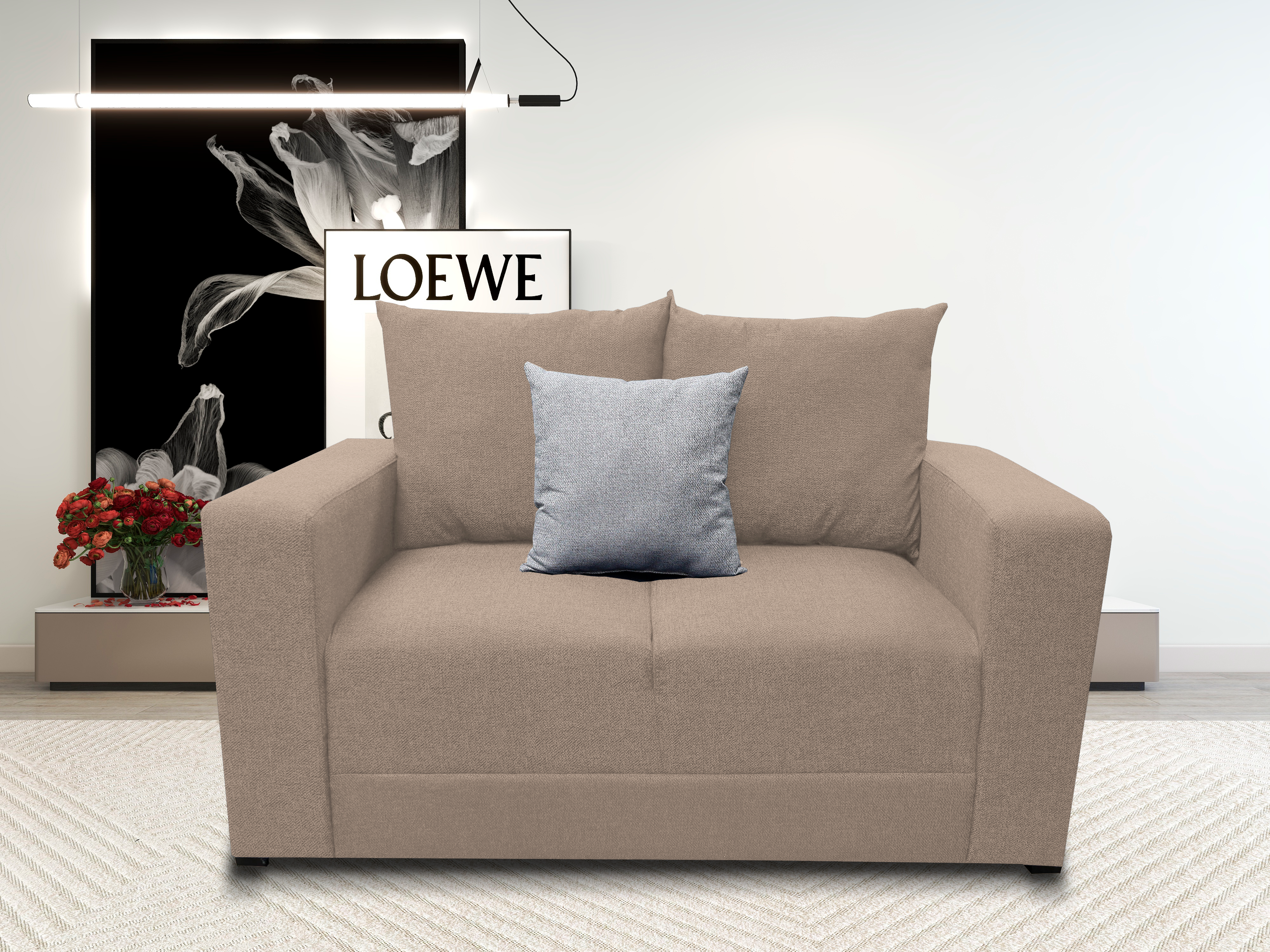 Sala Modular 3-2-1 El Bazar Store Miami Beige, Sofa, Love seat y sillon