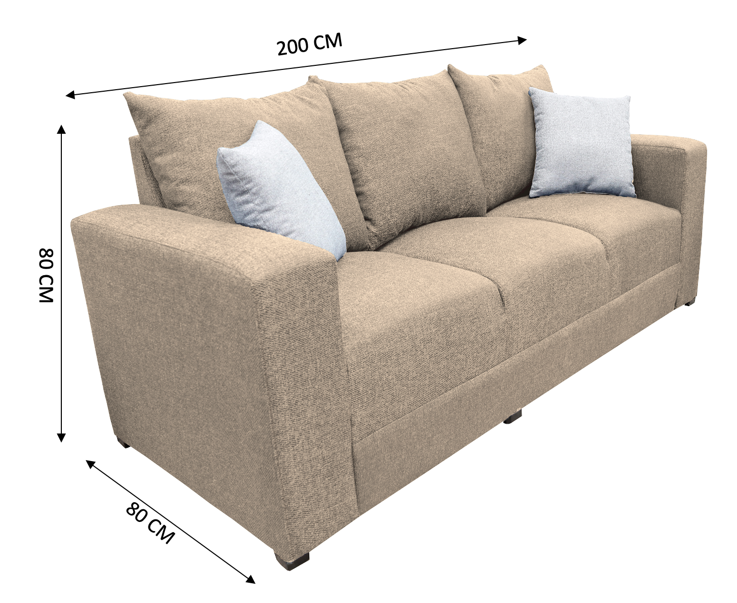 Sala Modular 3-2-1 El Bazar Store Miami Beige, Sofa, Love seat y sillon