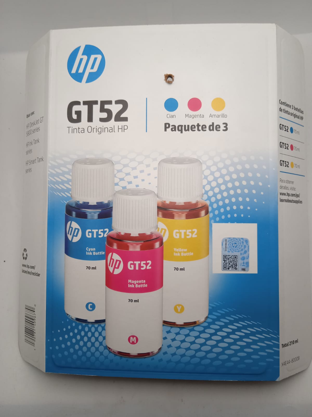 Pack 2 Tintas Negras GT53 + 3 Tintas Colores GT52 HP Originales  .