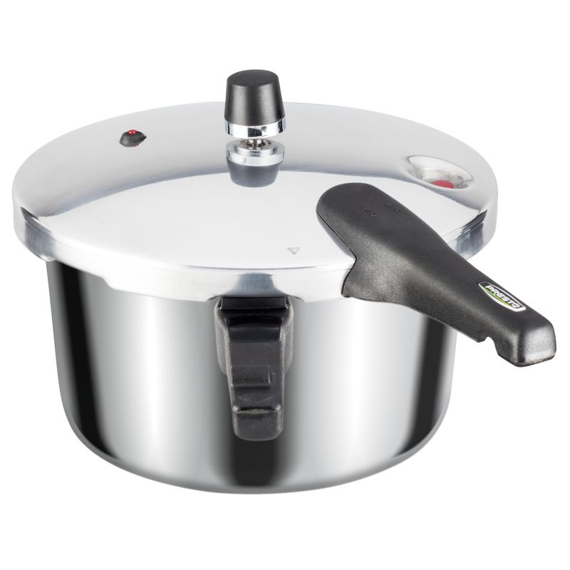 Vasconia Olla de Presión de 6 Litros, Aluminio con 7 Sistemas de Seguridad, Color Plata - Modelo 75484