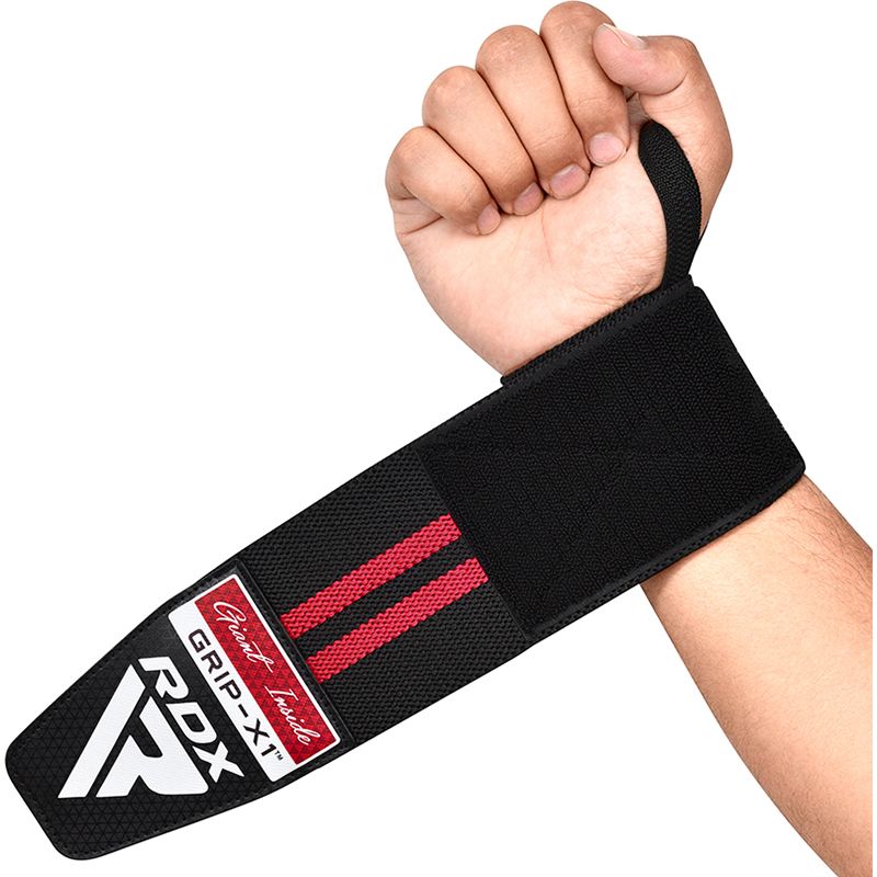 Muñequeras Rojas Para Levantamientos De Pesas W2 Rdx Gym Fitness