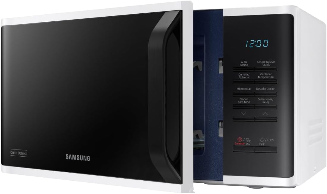 Samsung Horno de Microondas, 0.8 Pies Cúbicos, Color Blanco - Modelo MS-23K3513AW
