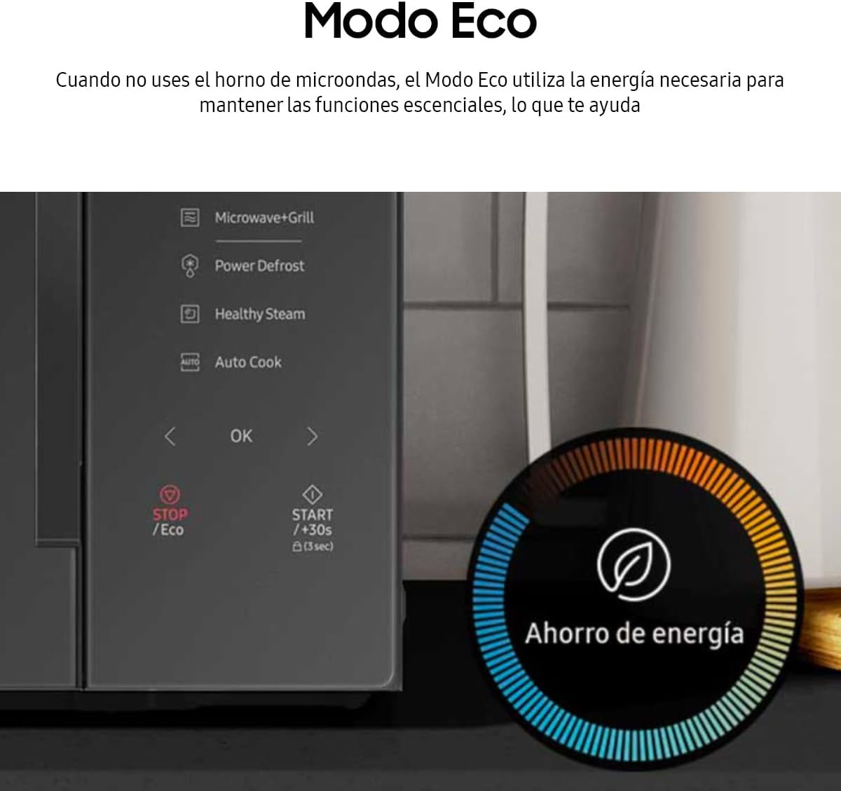 Samsung Horno de Microondas, 0.8 Pies Cúbicos, Color Blanco - Modelo MS-23K3513AW