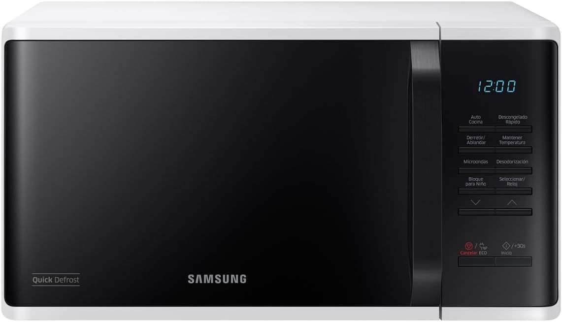 Samsung Horno de Microondas, 0.8 Pies Cúbicos, Color Blanco - Modelo MS-23K3513AW