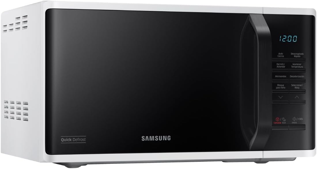 Samsung Horno de Microondas, 0.8 Pies Cúbicos, Color Blanco - Modelo MS-23K3513AW