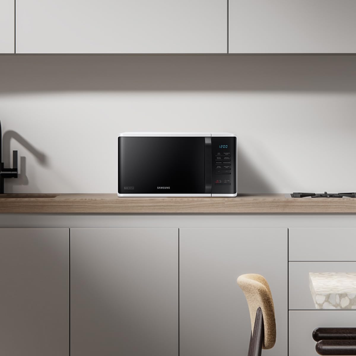 Samsung Horno de Microondas, 0.8 Pies Cúbicos, Color Blanco - Modelo MS-23K3513AW