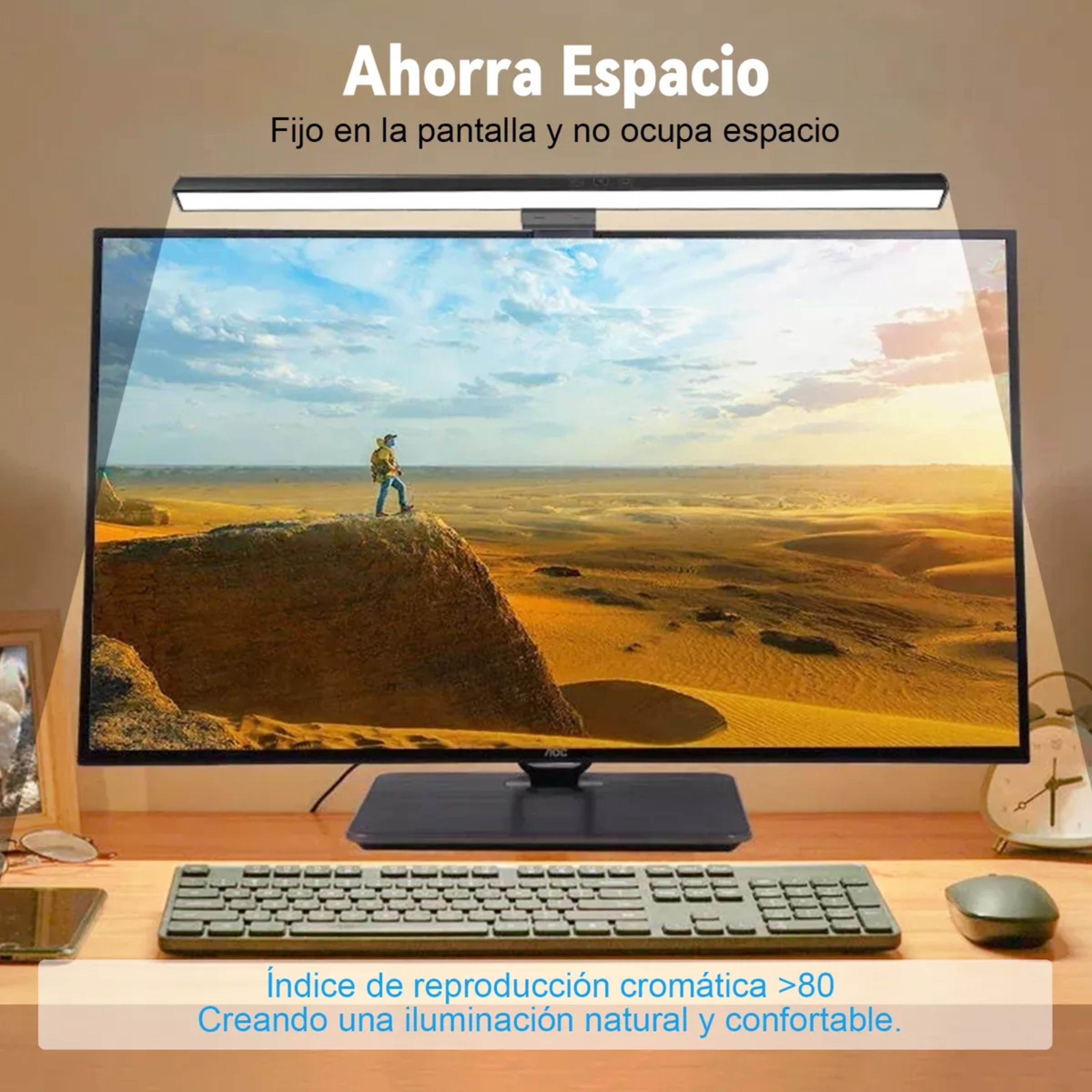 Luz Led Usb 33cm Para Pantalla Monitor 3 Colores Carga Usb
