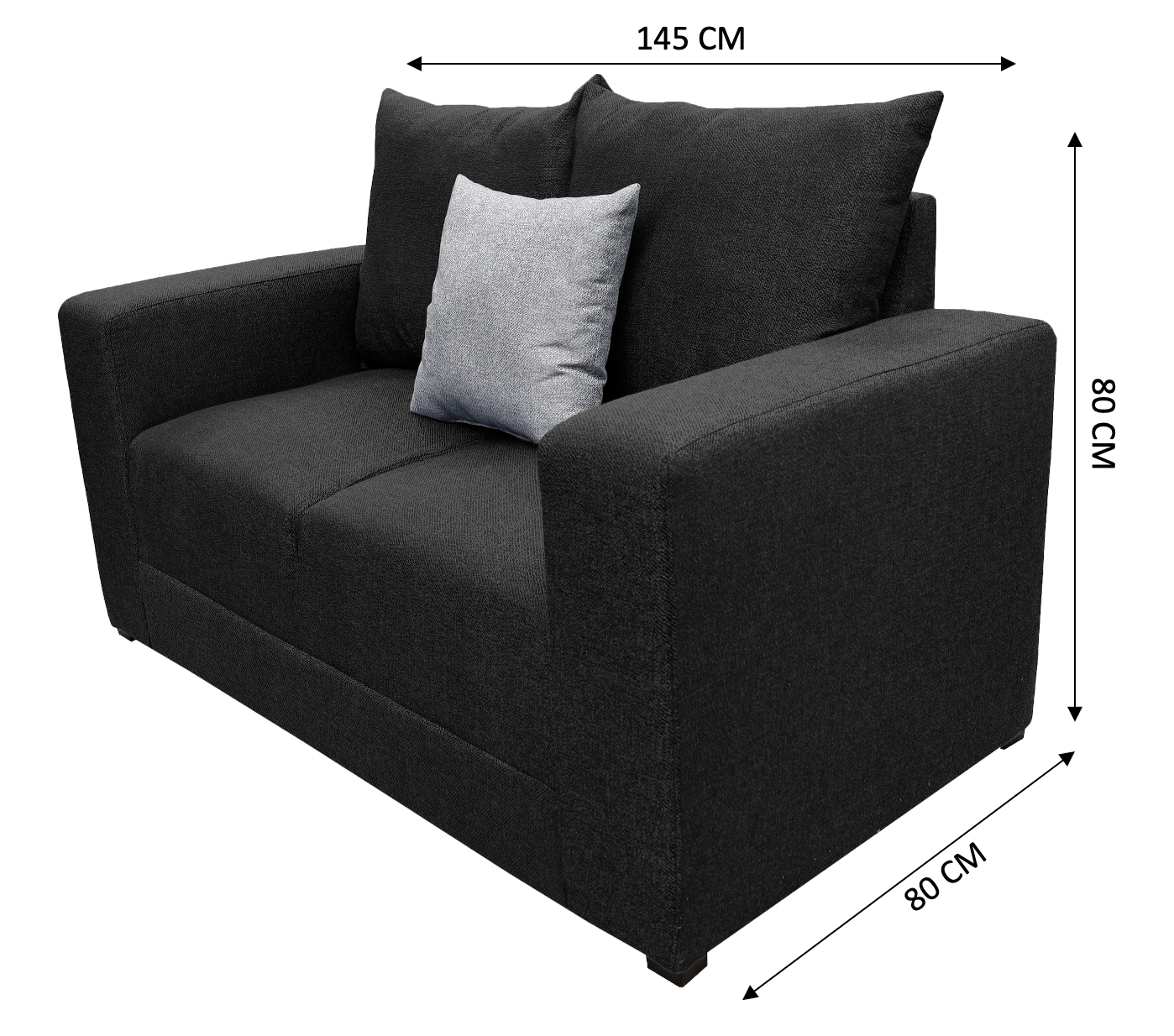 Sala Modular 3-2-1 El Bazar Store Miami Negro, Sofa, Love Seat Y Sillón