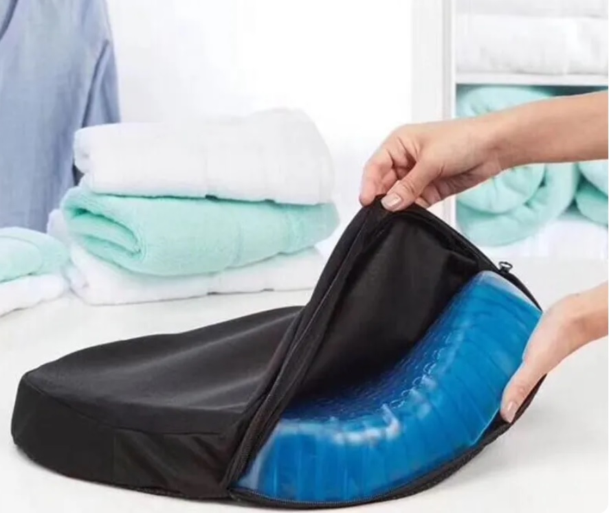 Cojin Ortopedico de Gel Suave para Asiento con Funda