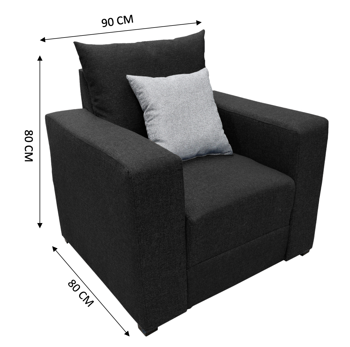 Sala Modular 3-2-1 El Bazar Store Miami Negro, Sofa, Love Seat Y Sillón