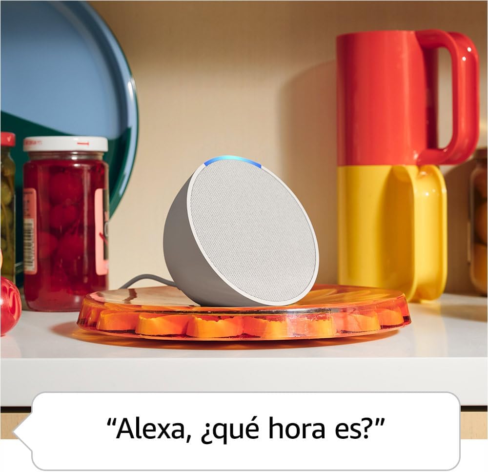 Amazon Echo Pop, Bocina inteligente y compacta con sonido definido y Alexa, Blanco