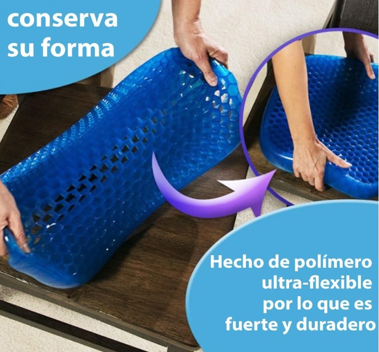 Cojin Ortopedico de Gel Suave para Asiento con Funda Lavable.