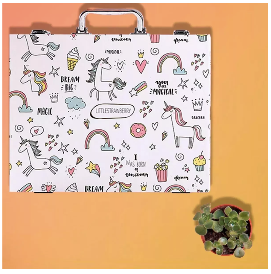 Set Colores Crayones Plumones Acuarela Kit Estuche Niños Art T
