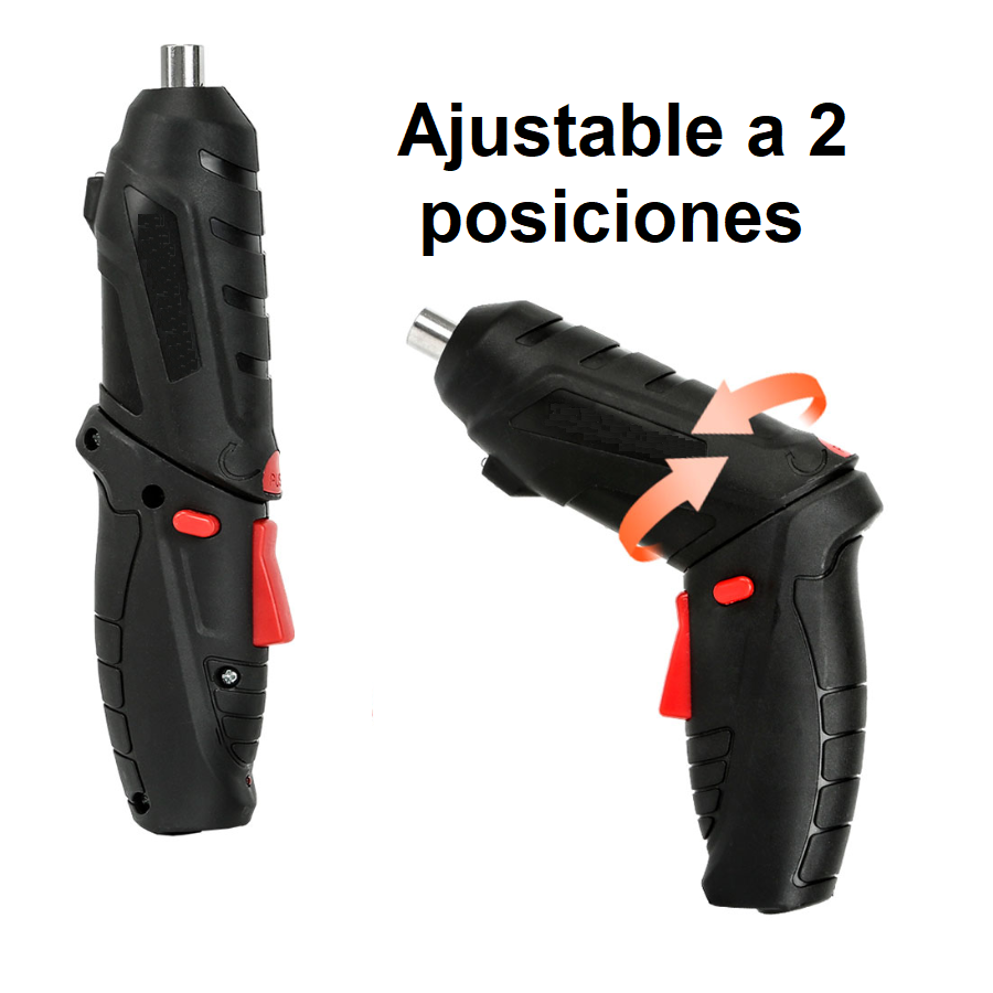 Kit de Desarmador Inalambrico Recargable con Ajuste de Posicion 30 en 1.
