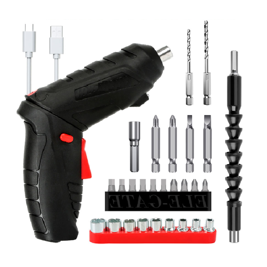 Kit de Desarmador Inalambrico Recargable con Ajuste de Posicion 30 en 1.