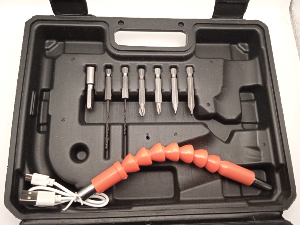 Kit de Desarmador Inalambrico Recargable con Ajuste de Posicion 30 en 1.