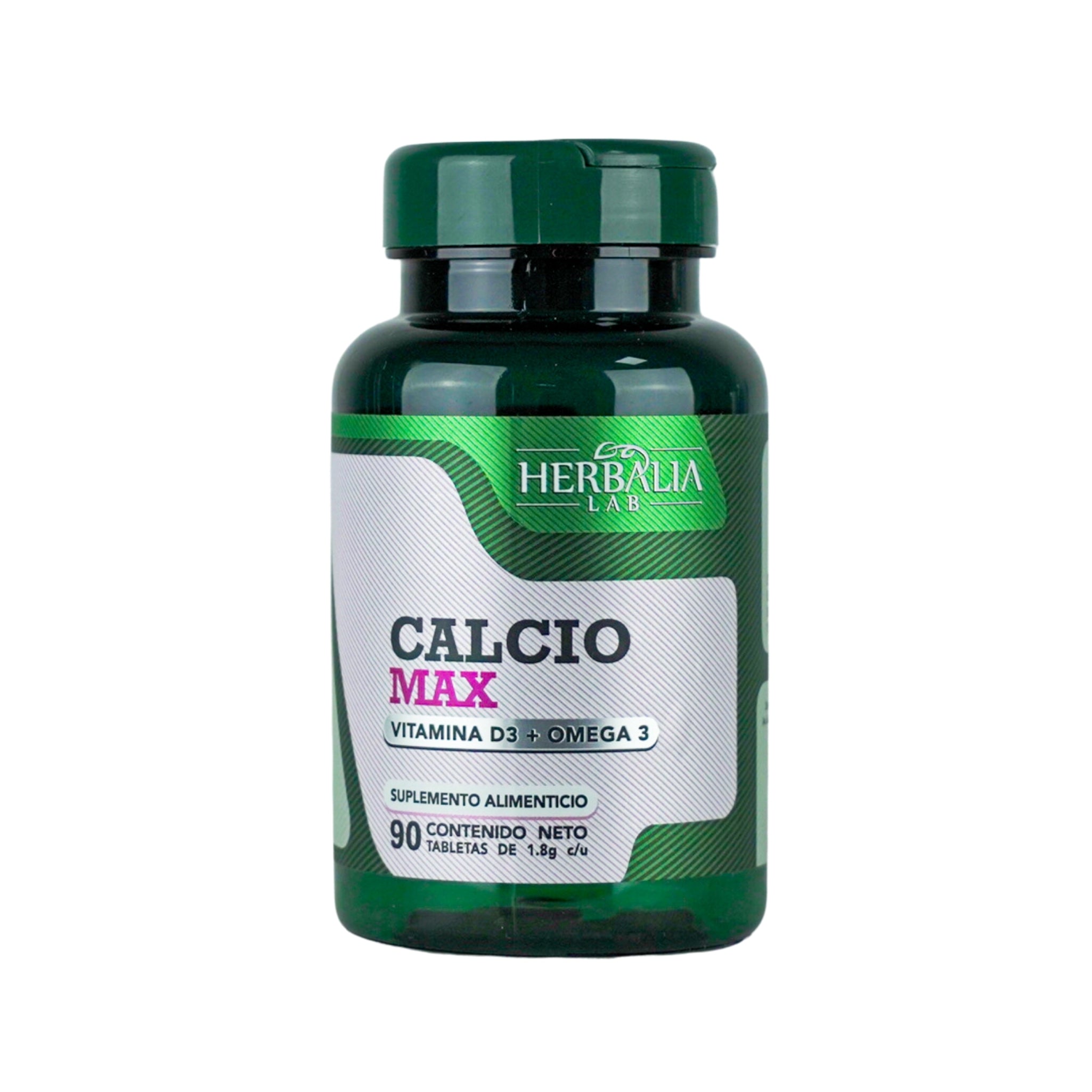 Herbalia Lab | Calcio Max 600 Triple Fuerza con Vitamina D3 y Omega 3 - 90 Tabletas