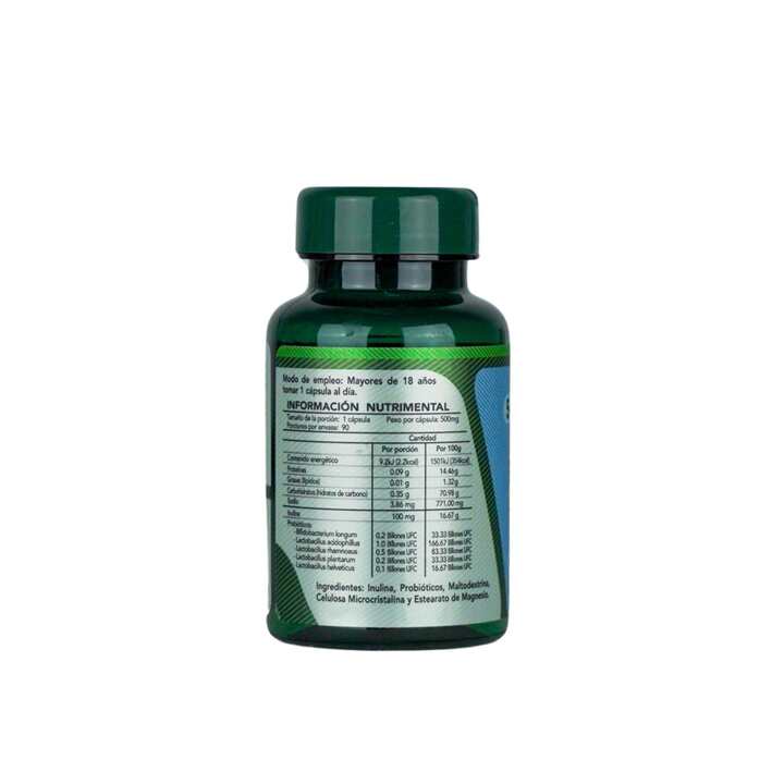 Herbalia Lab | Probióticos + Fibra Avanzado: Inulina de Agave & 5 Cepas - 2 Billones de UFC - 90 Cápsulas