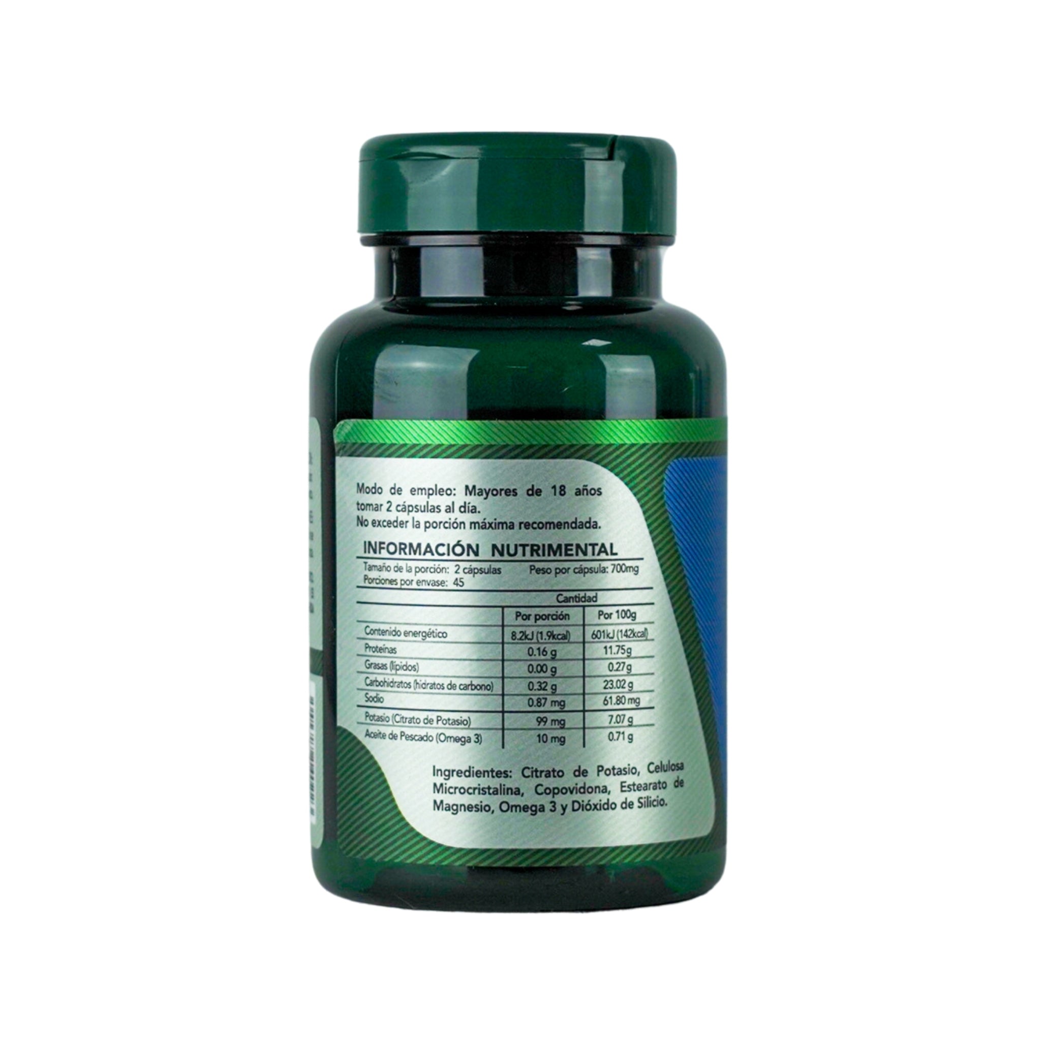 Herbalia Lab | Suplemento de Citrato de Potasio + Omega 3, Apoyo Nutricional Diario - 90 Cápsulas