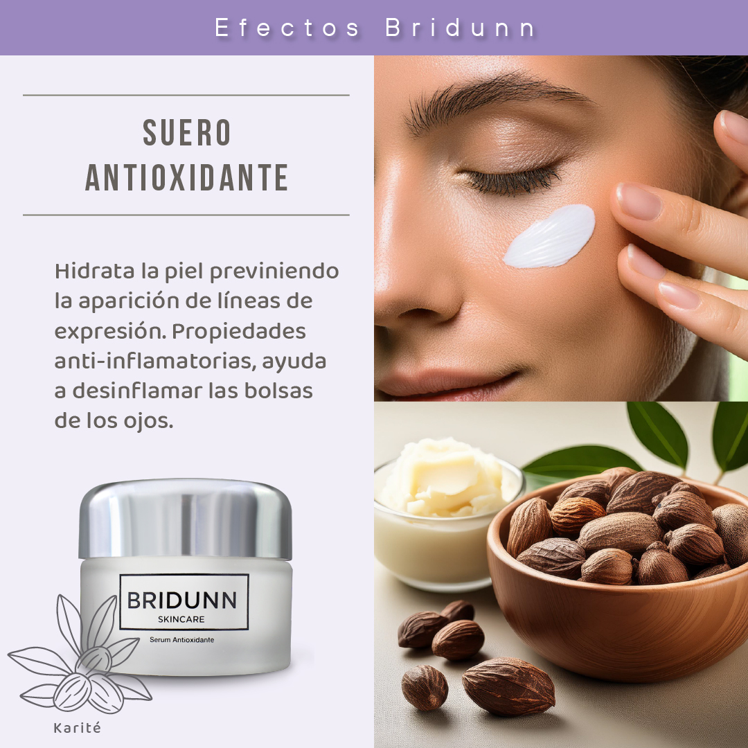 Crema Facial Antioxidante para Retardar Envejecimiento Facial BRIDUNN SKINCARE con vitaminas Antioxidantes Naturales
