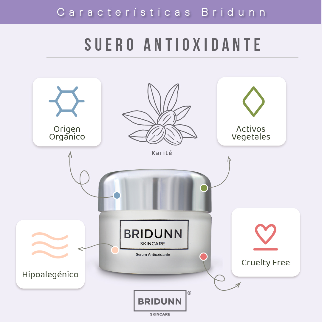 Crema Facial Antioxidante para Retardar Envejecimiento Facial BRIDUNN SKINCARE con vitaminas Antioxidantes Naturales