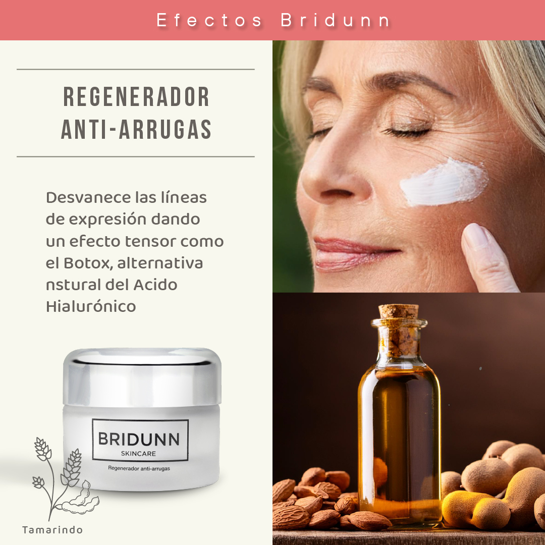Crema Facial Reafirmante Antiarrugas  Natural BRIDUNN SKINCARE  Antiedad, Efecto lifting Tensor tipo Botox, 
