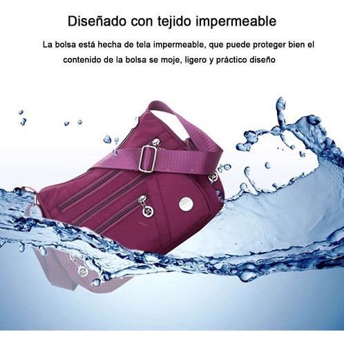Bolso Multifuncional Impermeable Y Antirrobo Para Mujer Purpura 