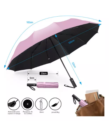 Paraguas Sombrilla De Bolsillo Para La Lluvia, Y Impermeable Automático.