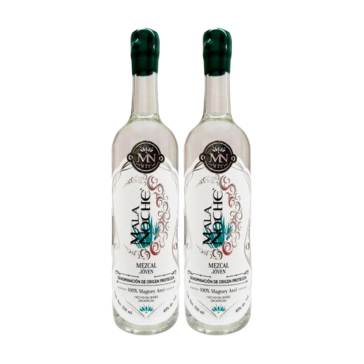 Dos Botellas Mezcal Mala Noche Blanco 100% Agave 750 Ml