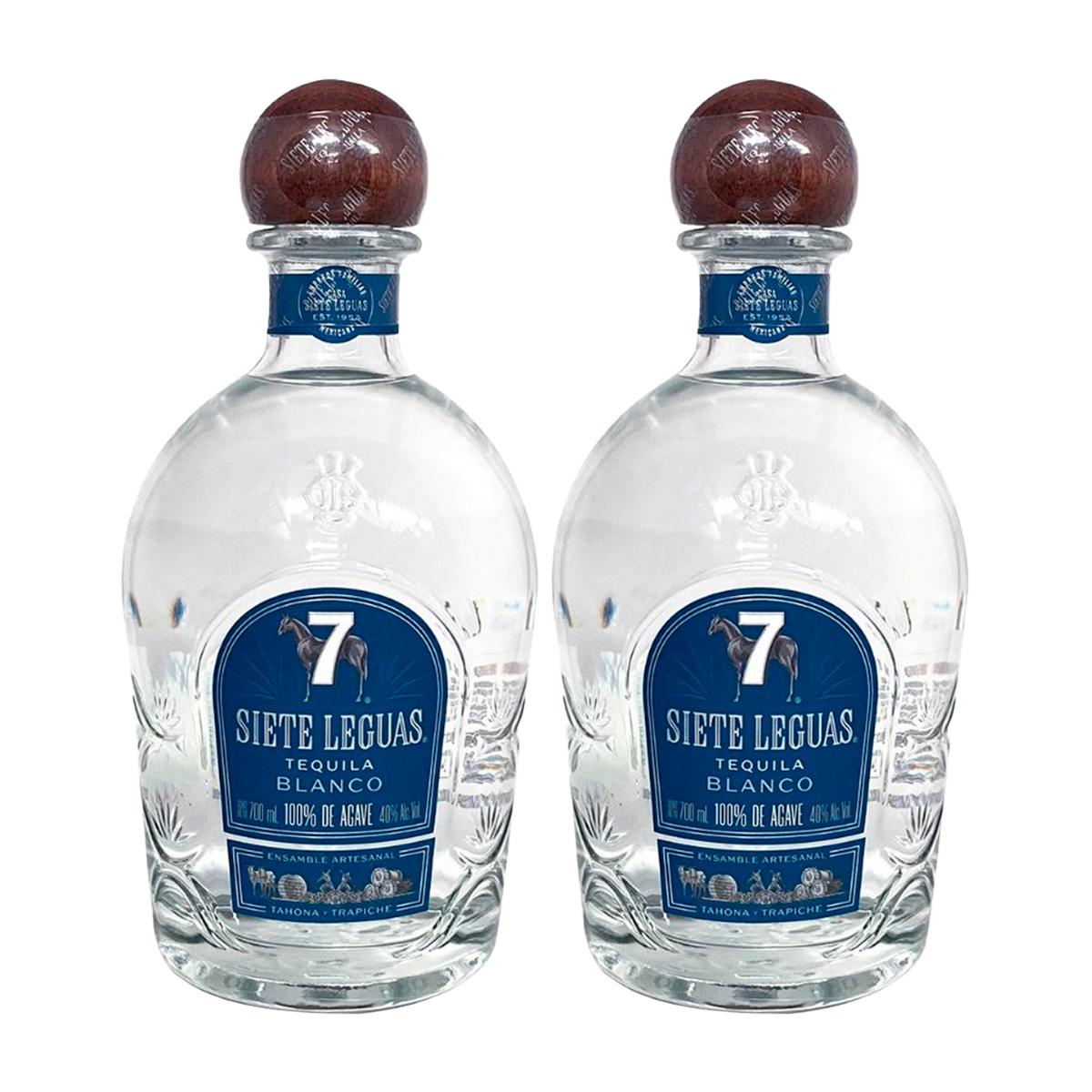 Dos Botellas Tequila Siete Leguas Blanco Artesanal 700 Ml