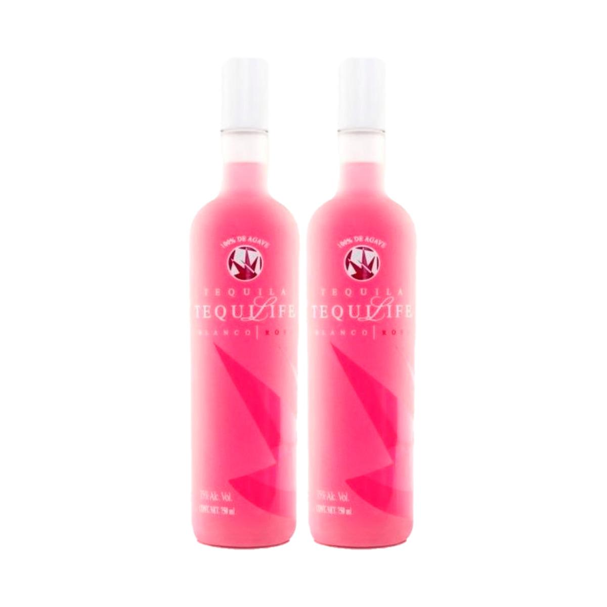 Dos Botellas Tequila Tequilife Blanco Rosa 750 Ml