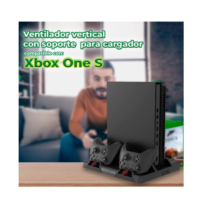 Base Enfriadora para Consola Xbox One X|S y Estacion de Carga para Controles.