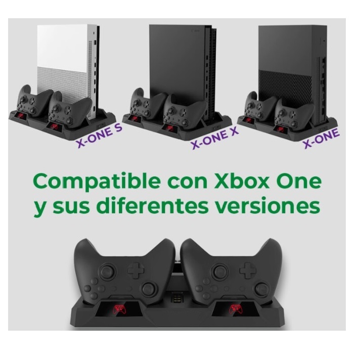 Base Enfriadora para Consola Xbox One X|S y Estacion de Carga para Controles.