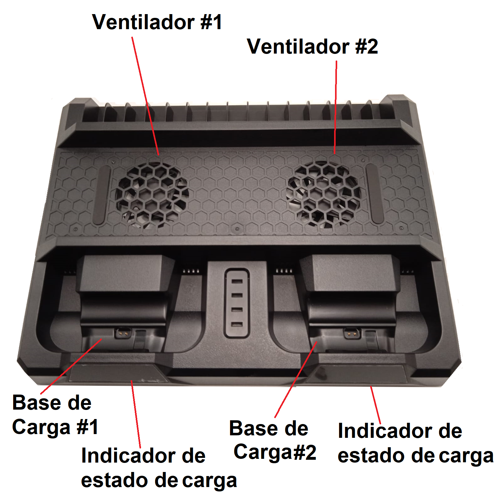 Base Enfriadora para Consola Xbox One X|S y Estacion de Carga para Controles.
