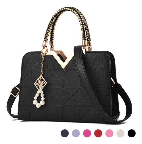 Bolso Tote Bolsos De Mujer Bolsos De Piel Bolsos De Hombro negra detalle dorado