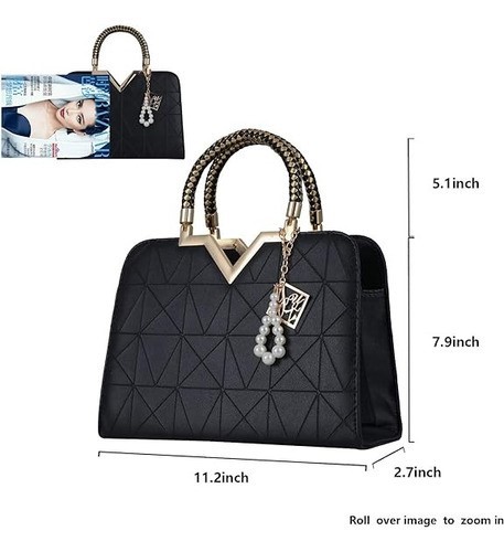 Bolso Tote Bolsos De Mujer Bolsos De Piel Bolsos De Hombro negra detalle dorado