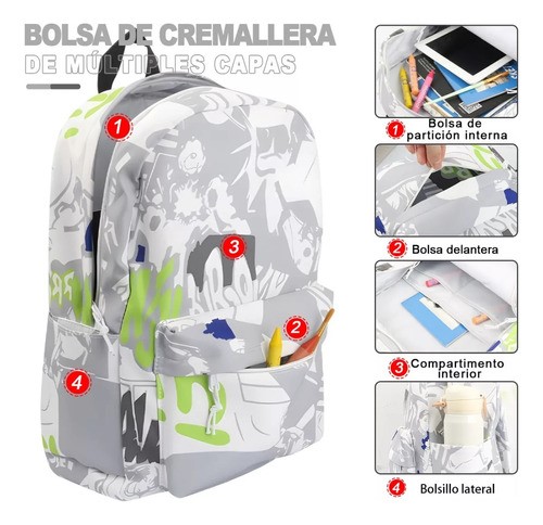 Mochilas Impermeables Escolares De Viaje, Nuevas Mochilas Casuales Para Portátil De Graffiti, Mochila Juvenil Deportiva Moda 