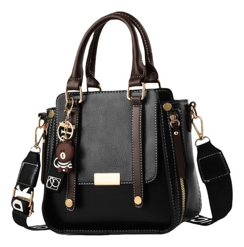 Bolso Bandolera de Dama De Mano negra/oso
