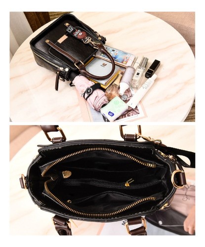 Bolso Bandolera de Dama De Mano negra/oso