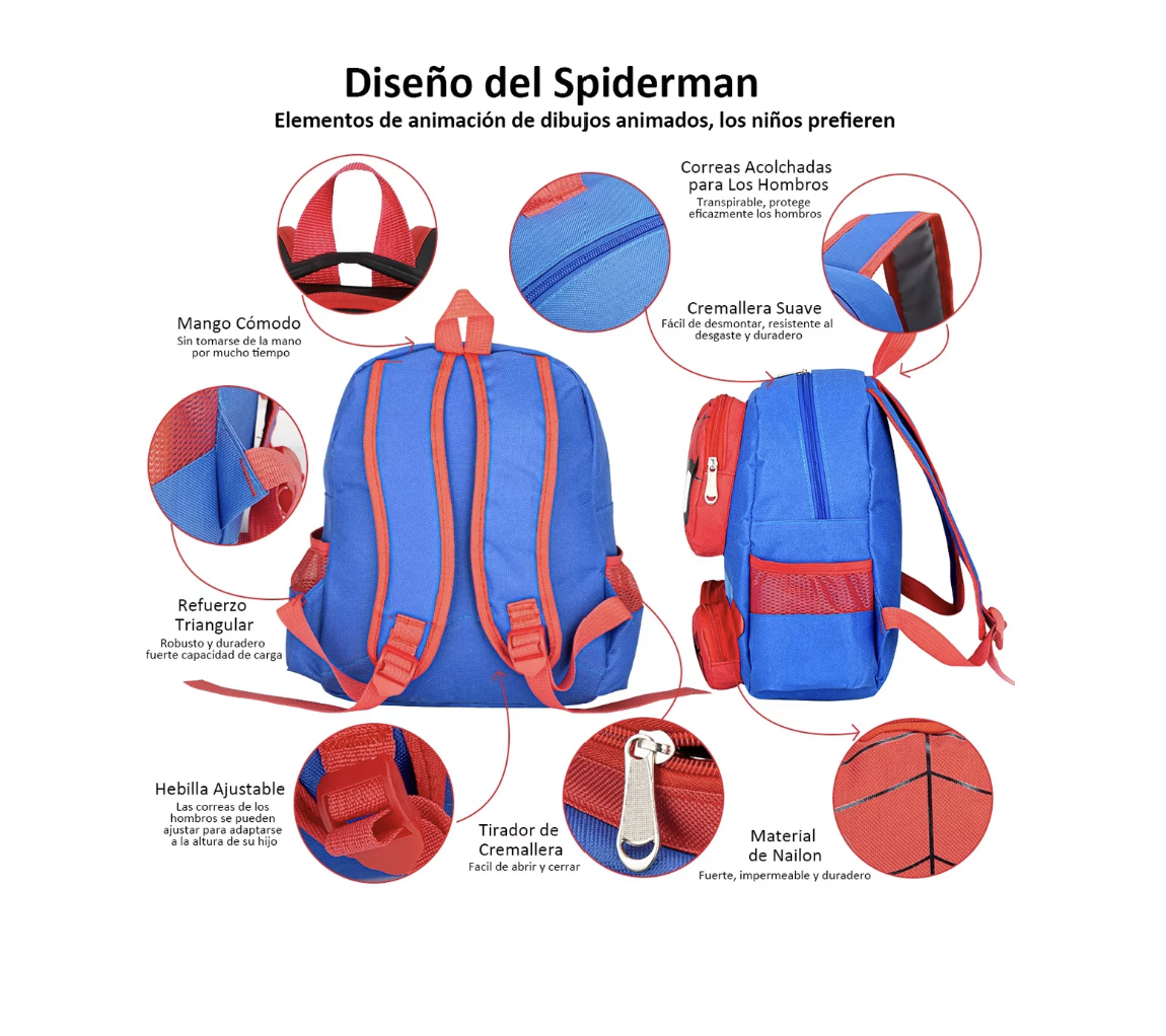 Mochilas Escolares, Mochila Escolar Niño De Dibujos Animados 3d, Mochila De Superhéroe Para Escuela Primaria T