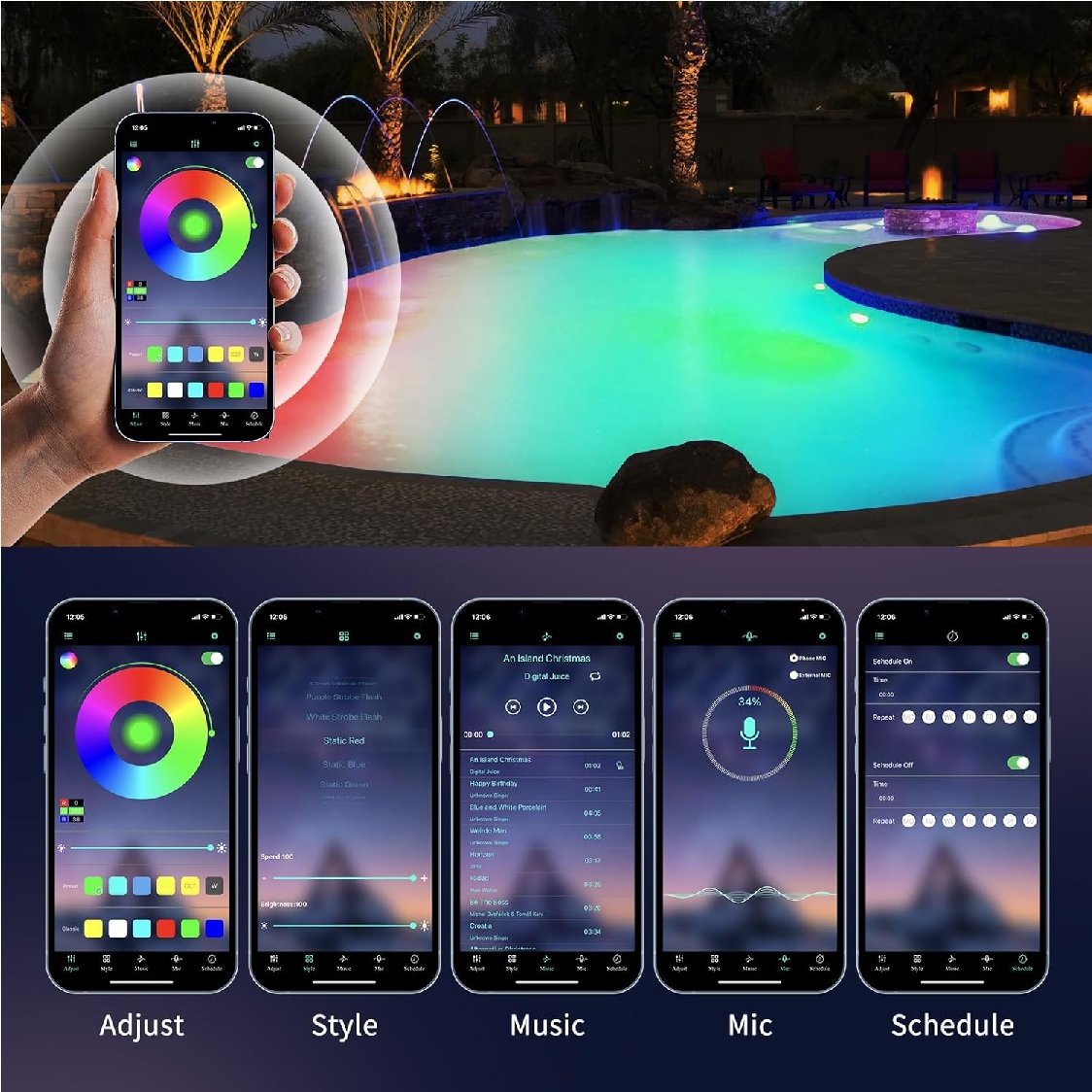 Luces Para Alberca Rgb Luz Piscina Con App Control