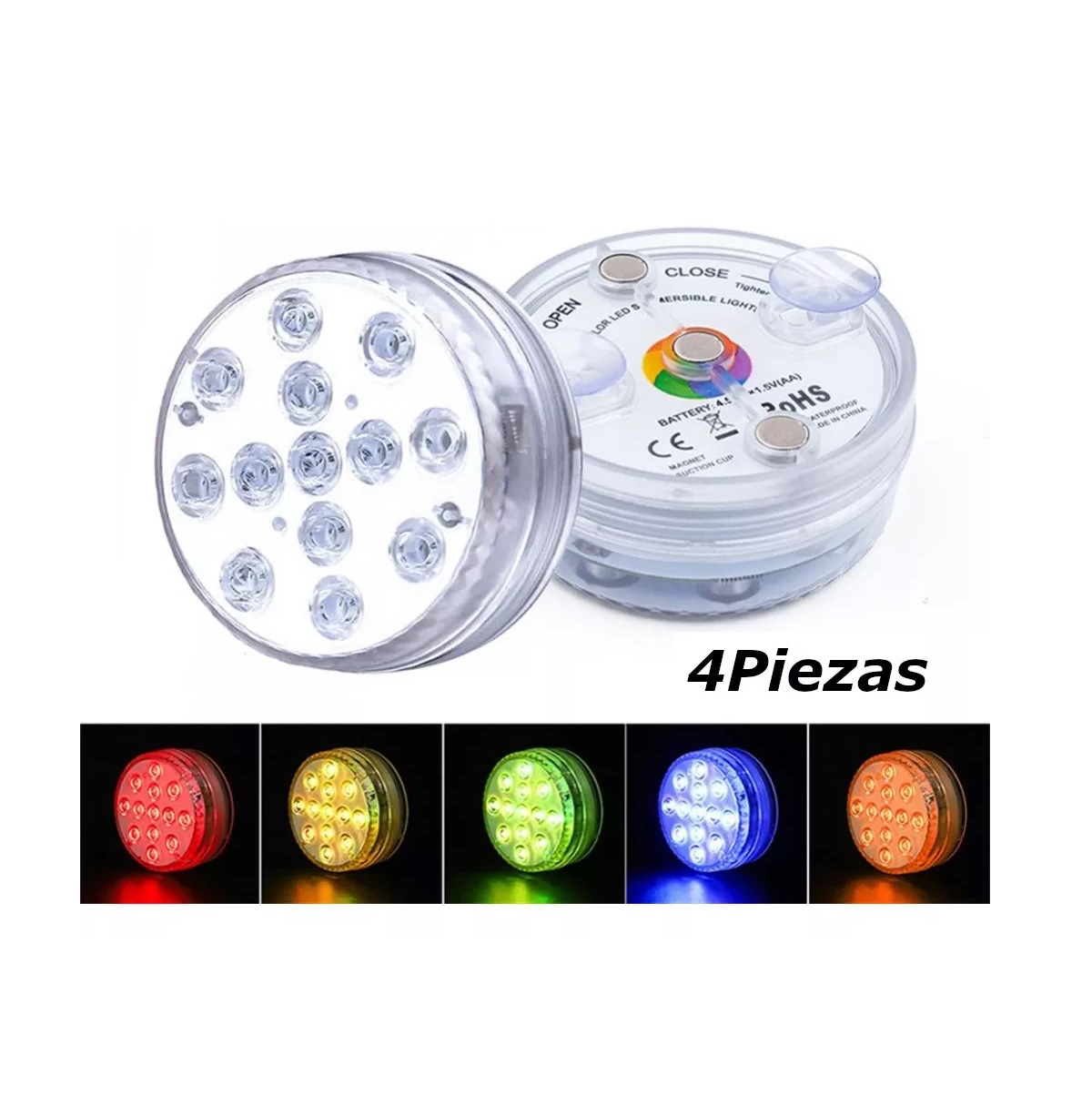 Set Luz Led Rgb Sumergible Para Alberca, 4 Pieza