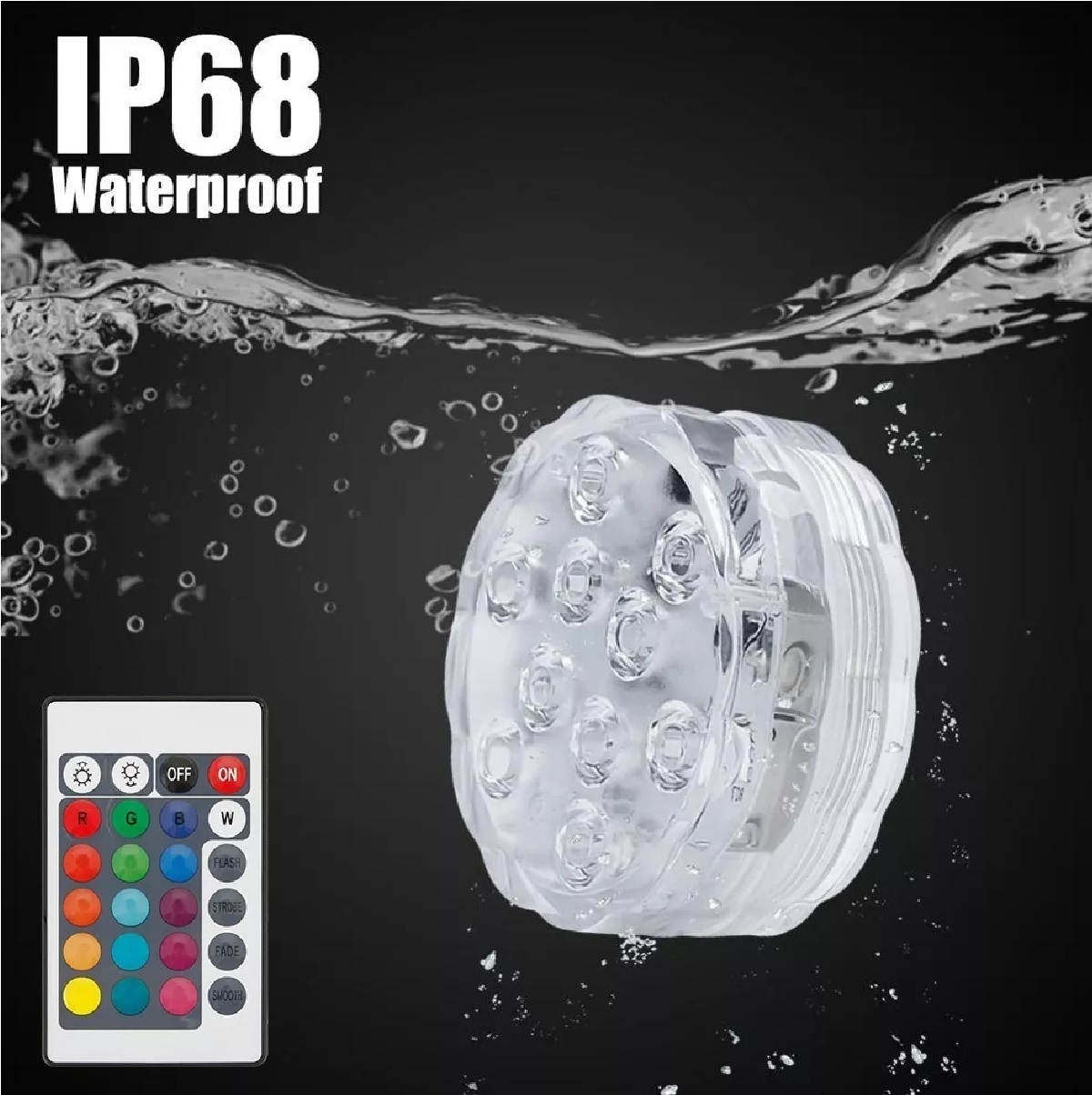 Set Luz Led Rgb Sumergible Para Alberca, 4 Pieza